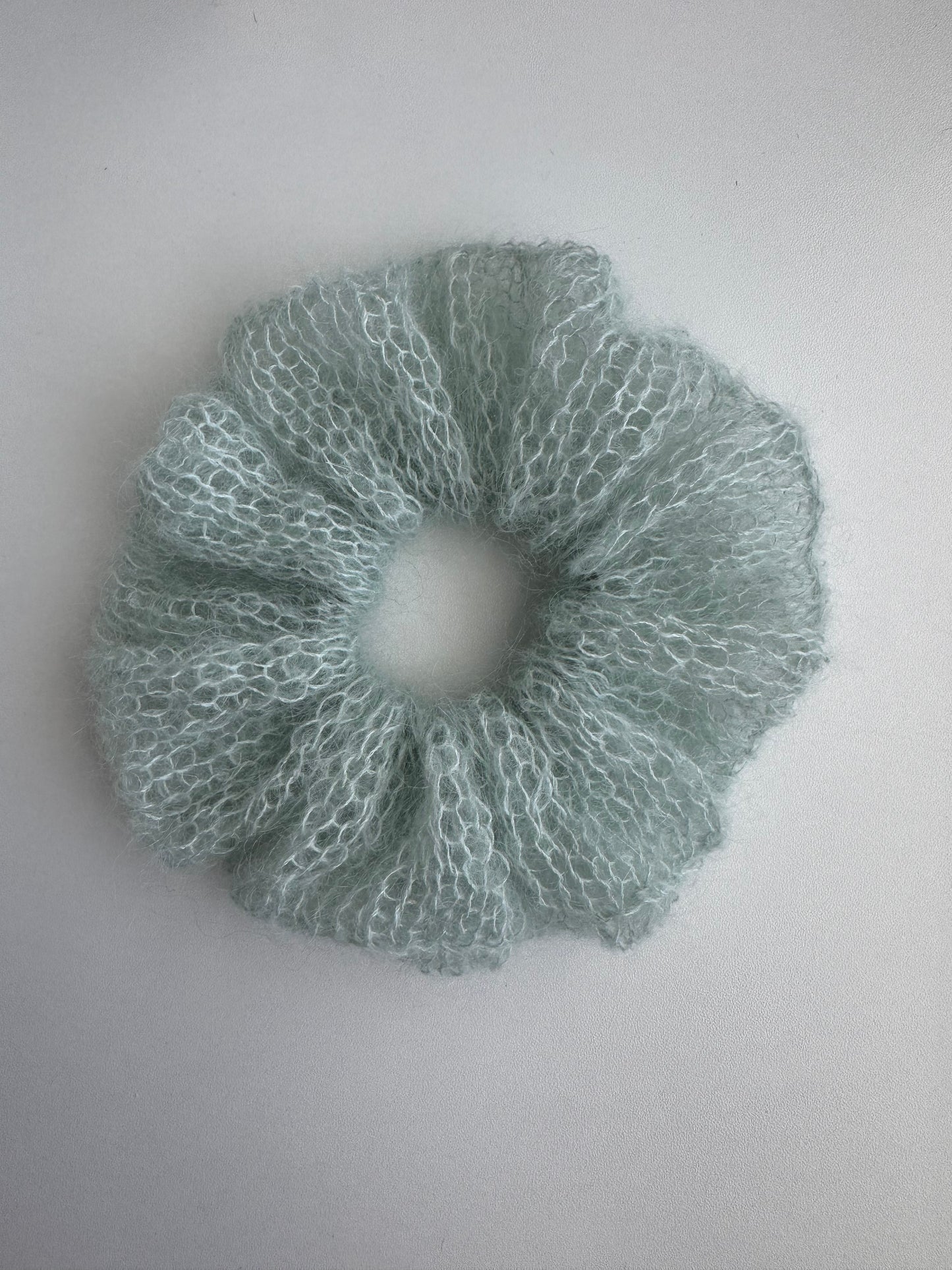 Handmade Silk Mohair Scrunchie: Knitted Soft Hair Gift Luxury Accessory