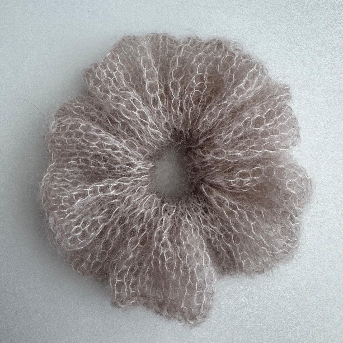 Handmade Silk Mohair Scrunchie: Knitted Soft Hair Gift Luxury Accessory