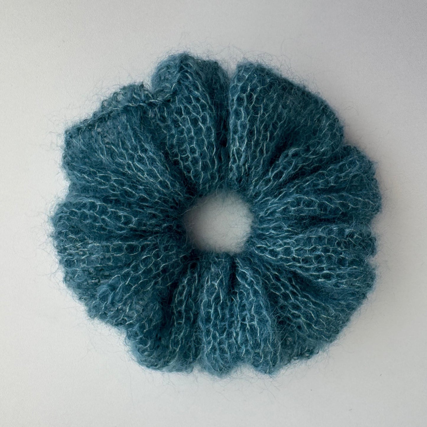 Handmade Silk Mohair Scrunchie: Knitted Soft Hair Gift Luxury Accessory