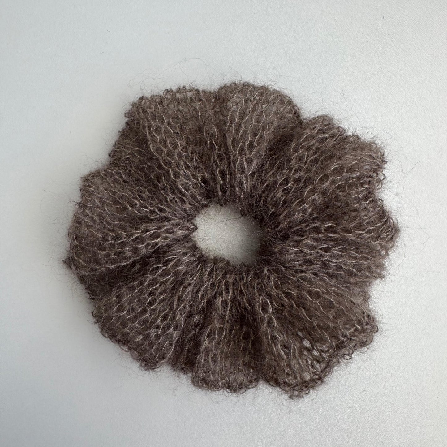Handmade Silk Mohair Scrunchie: Knitted Soft Hair Gift Luxury Accessory