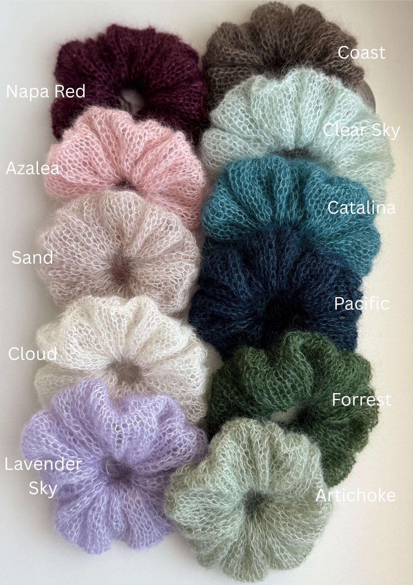 Handmade Silk Mohair Scrunchie: Knitted Soft Hair Gift Luxury Accessory