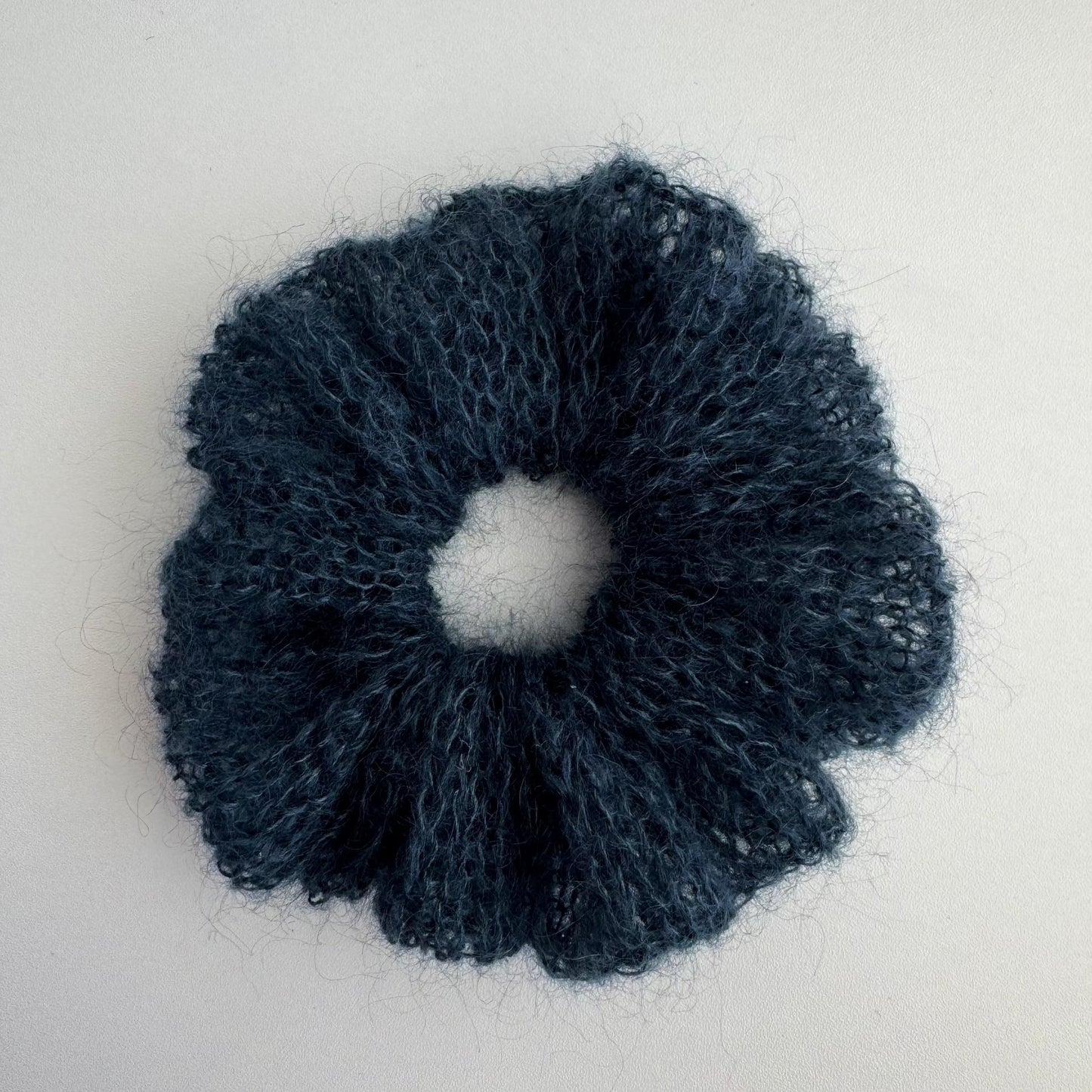 Handmade Silk Mohair Scrunchie: Knitted Soft Hair Gift Luxury Accessory