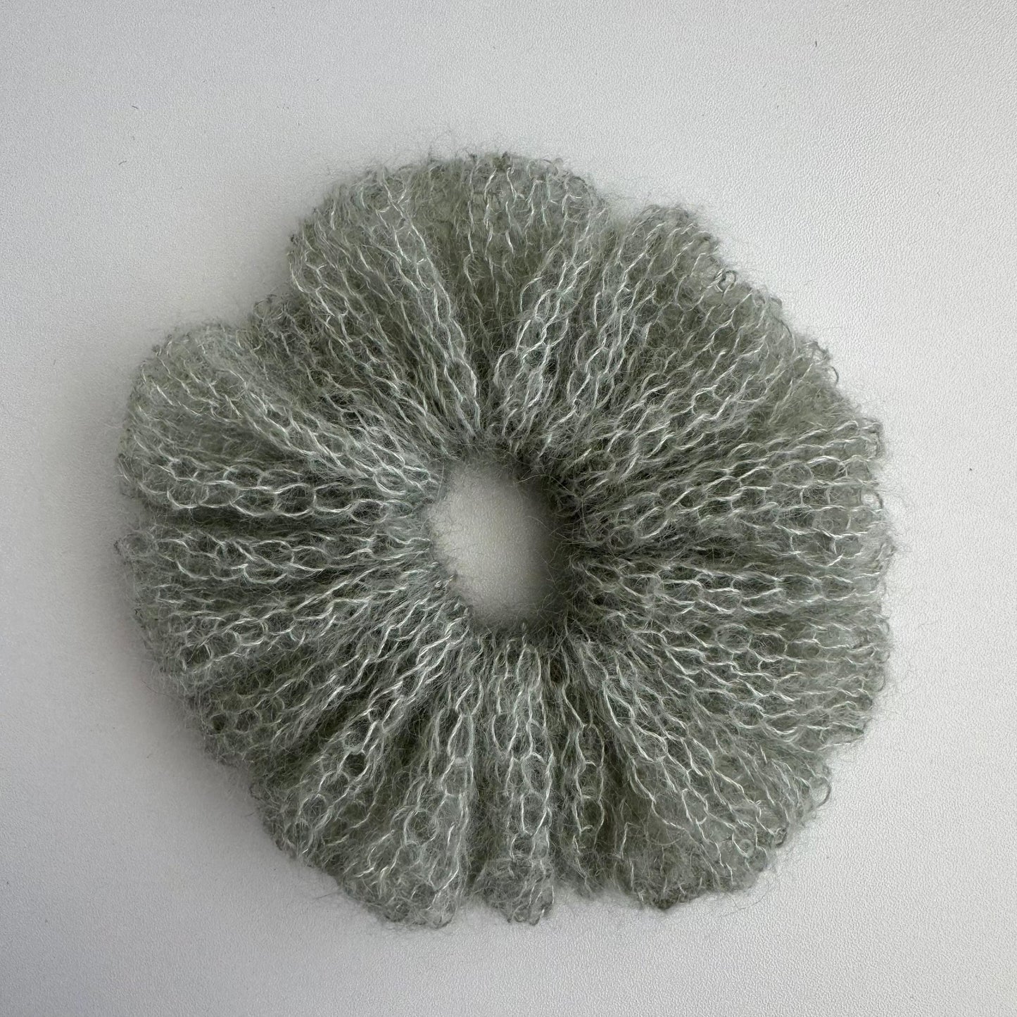 Handmade Silk Mohair Scrunchie: Knitted Soft Hair Gift Luxury Accessory
